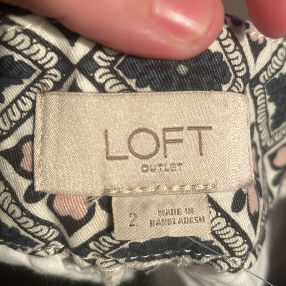 Loft tile patterned shorts cotton bermuda size 2 - Picture 6 of 6